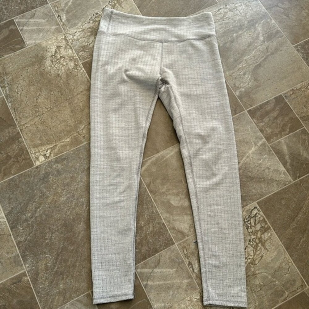 KYODAN herringbone gray and white pattern textured leggings Med